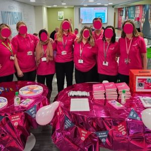 The reckitt ladies wearing the Culture of Quality polos during a promotional event: Click Here To View Larger Image